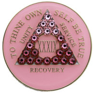 AA Pink Transition Crystallized Pink Triplate Medallion